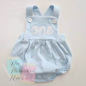 Baby Boy Monogrammed Buuble - First Birthday Outfit - Vintage First Birthday