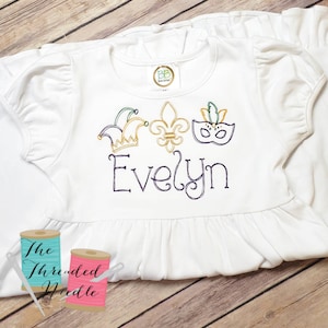 Mardi Gras Dress - Girls Mardi Gras Dress- Cute Mardi Gras Dress - Mardi Gras Applique Dress