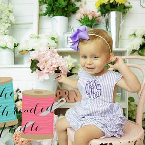 Monogrammed  Baby Bubble -  White Monogrammed Bubble - Monogrammed Romper - Romper Bubble - Baby Girl Romper - Baby Girl Sunsuit -