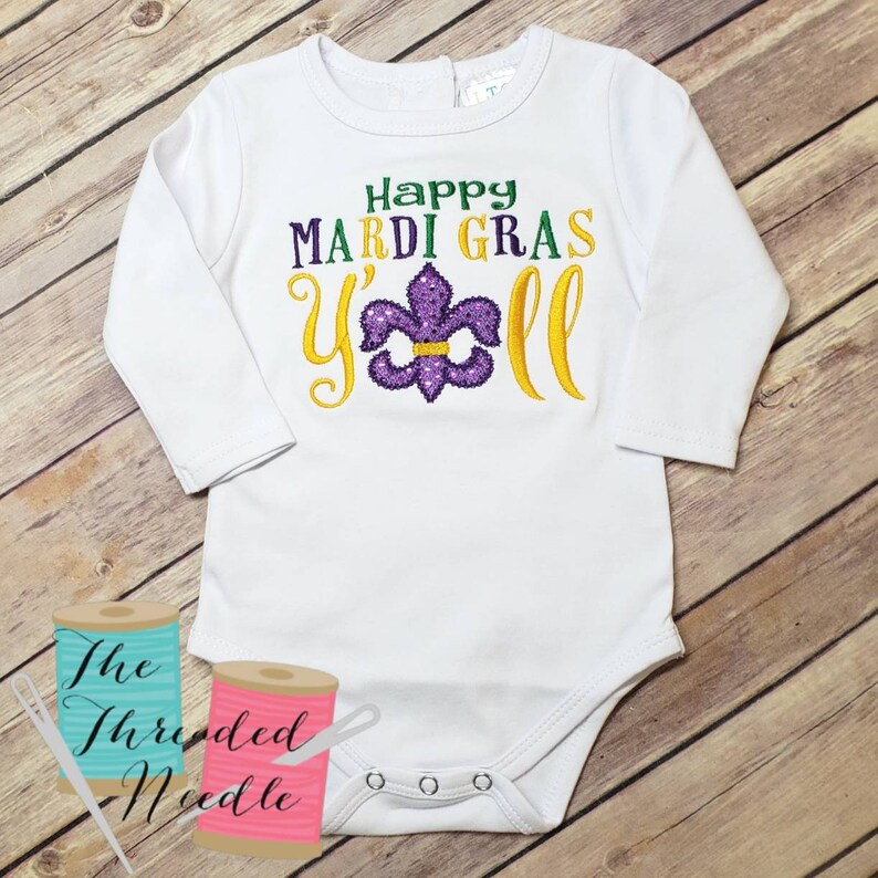 Cypress Row Girls Mardi Gras Rugby Stripes Bubble Shorts Set