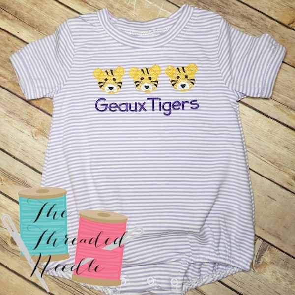 Baby Boy Bubble - Purple Stripe Bubble - Tigers Bubble - Baby Boy Outfit - Baby Shower Gift