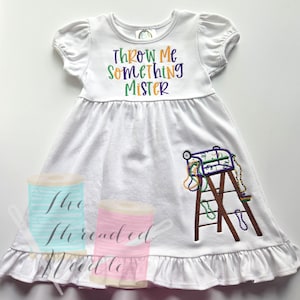 Mardi Gras Dress - Girls Mardi Gras Dress- Cute Mardi Gras Dress - Mardi Gras Applique Dress