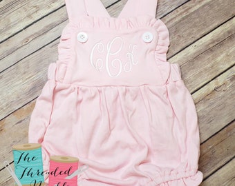 Baby Girl Monogrammed Bubble - Monogrammed Bubble - Monogrammed Romper - Romper Bubble - Baby Girl Romper - Baby Gir Sunsuit - Summer Outfit