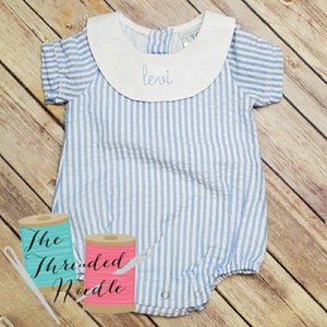 Baby Boy Monogrammed Bubble - Monogrammed Bubble - Monogrammed Romper - Romper Bubble - Baby Boy Romper - Baby Boy Sunsuit - Summer Outfit