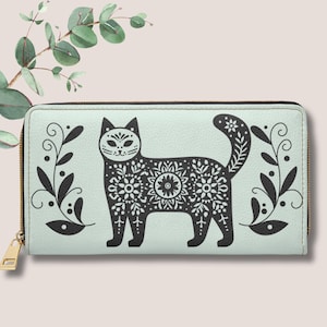 Minimalistische Katze, Katzentasche, Katzenliebhaber Geschenk, Süße Katzen Geldbörse, Tierliebhaber Zubehör