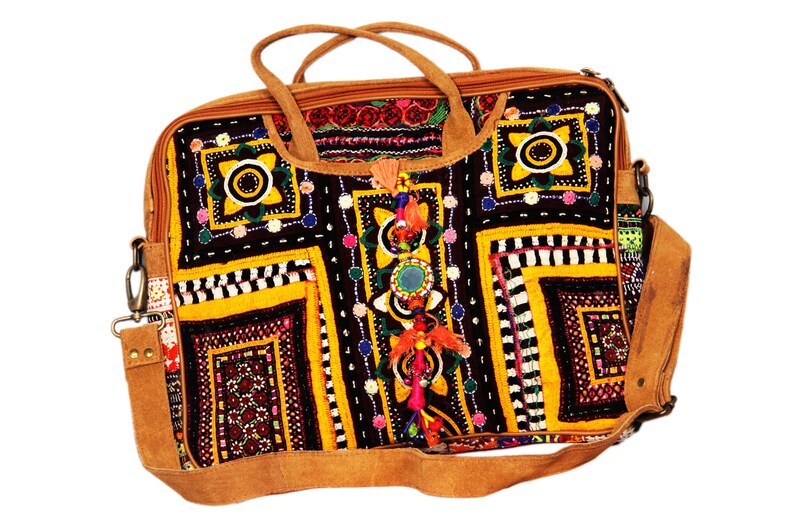 Vintage Boho Suede Leather Jaipur Laptop Bag With Antique Etsy
