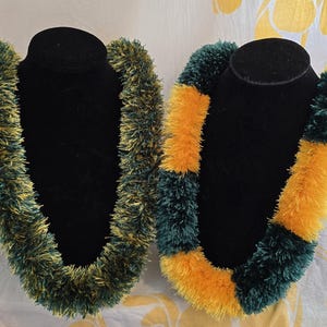 Hilo de pestañas Lei - Verde oscuro y amarillo