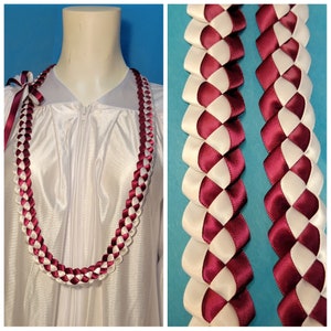 3/8" Ribbon Lei - Maroon & color