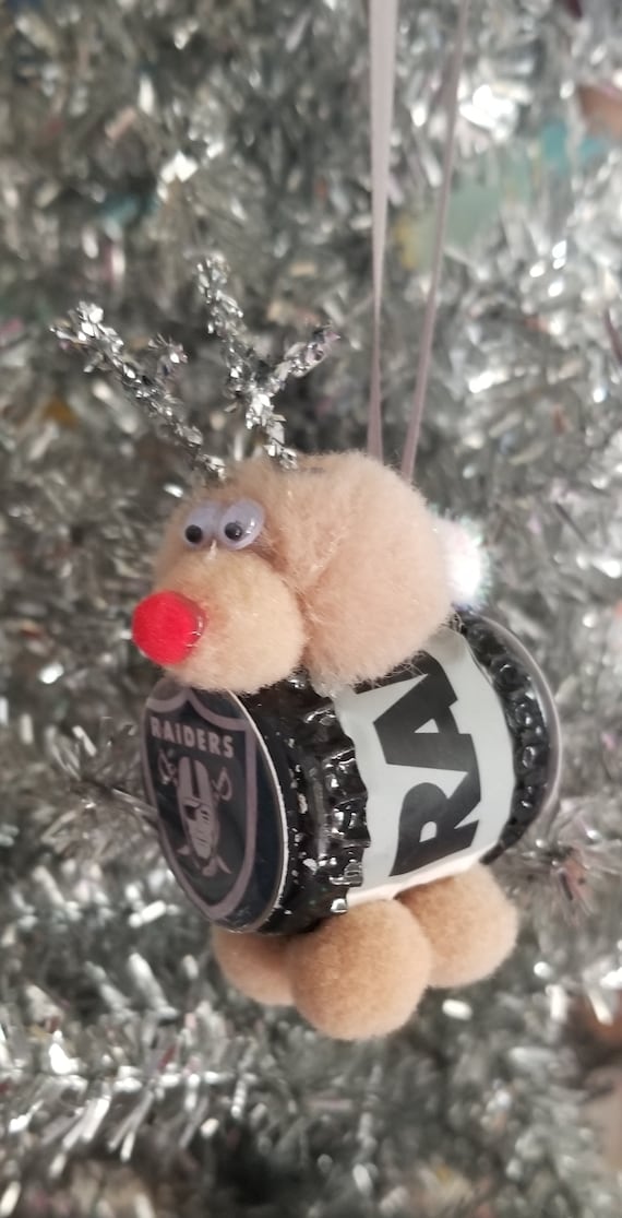 Las Vegas Raiders NFL Xmas reinbeer Ornament 