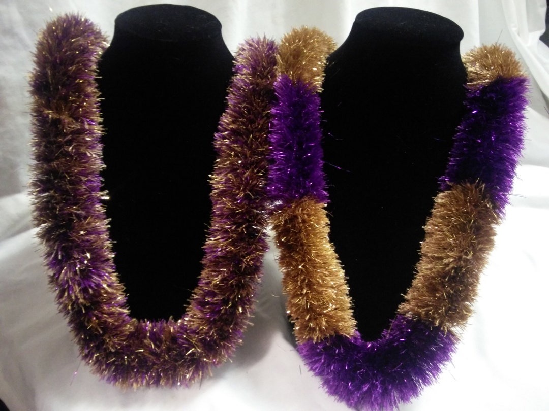 Sparkle Eyelash Yarn Lei Gold & Purple Etsy