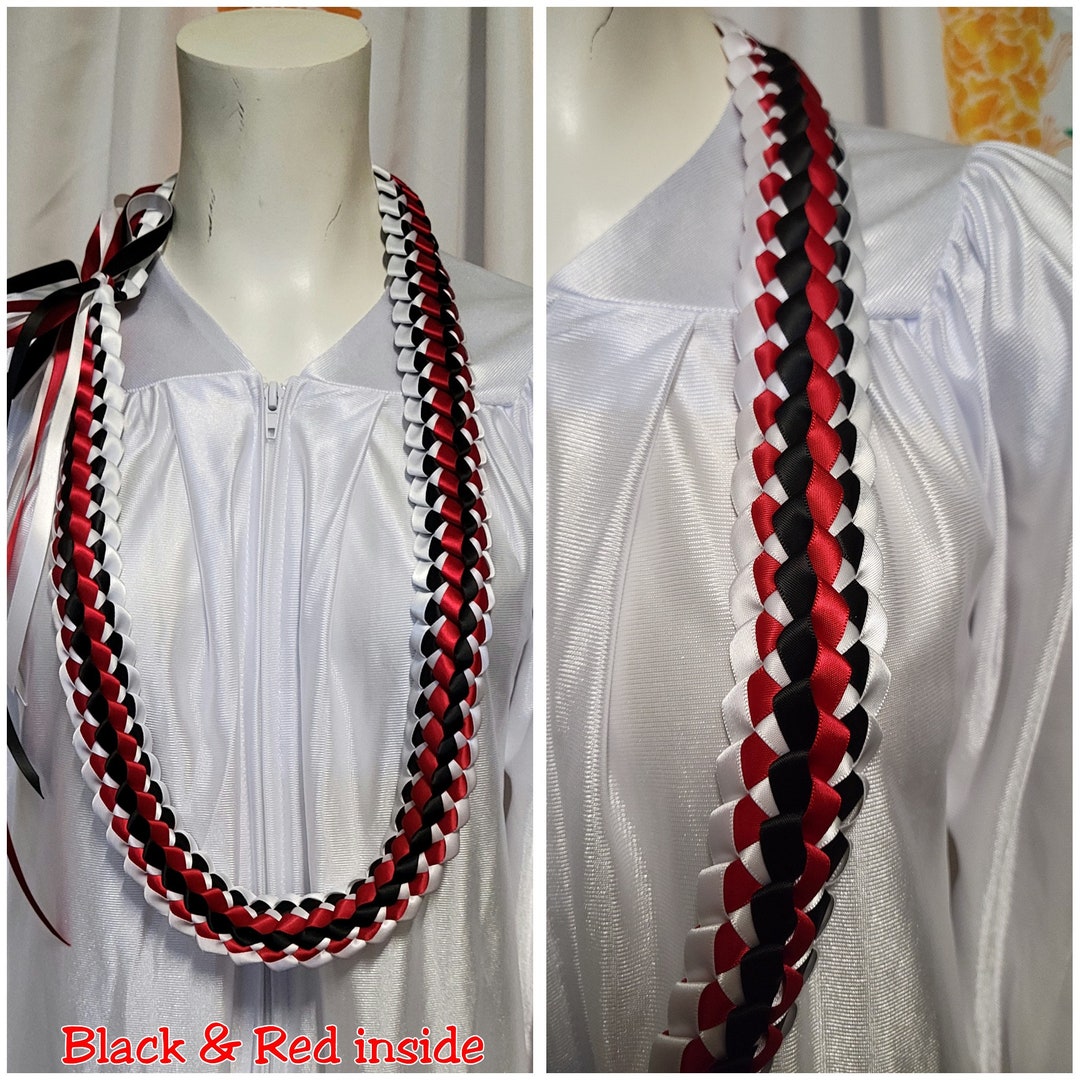 3/8 Black, Red, White Ribbon Lei - Etsy