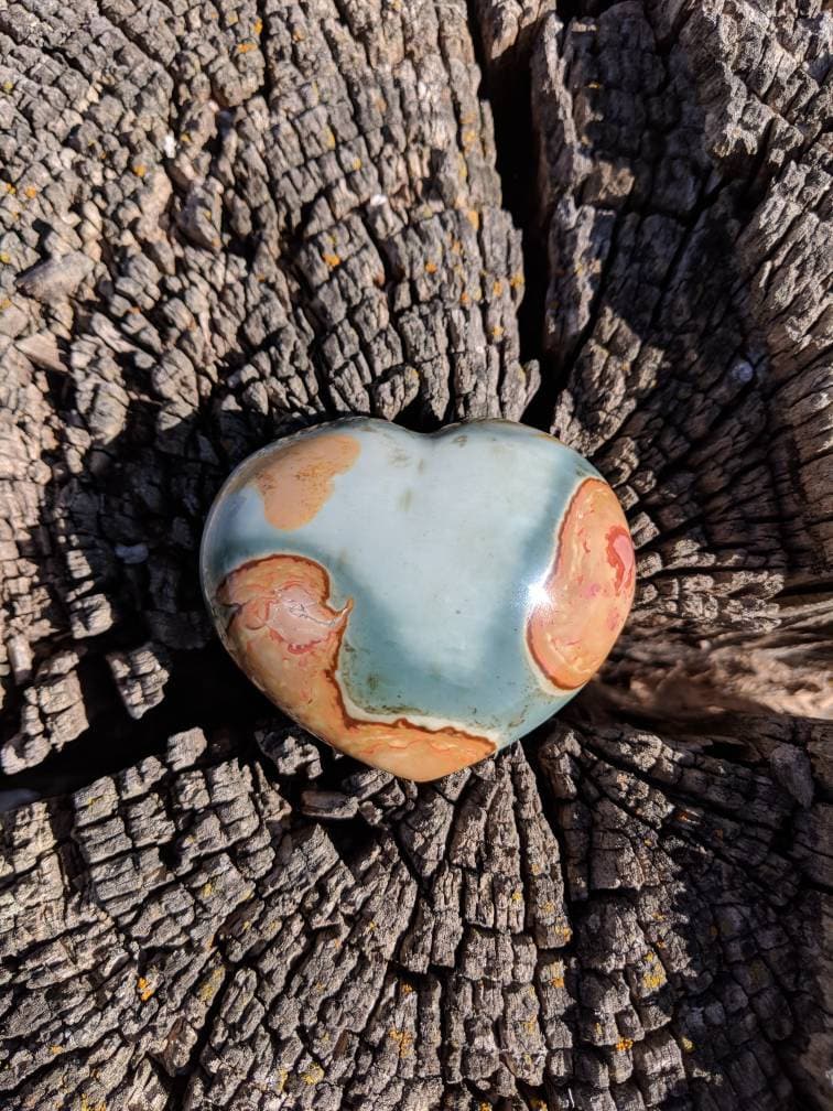 天然研磨ハート型オーシャンジャスパー 361g - Etsy 日本