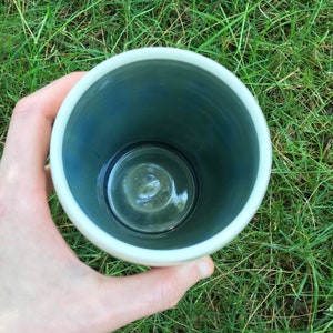 Árbol Patrón Vaso en Blanco y Verde Azulado Cerámica hecha a | Etsy