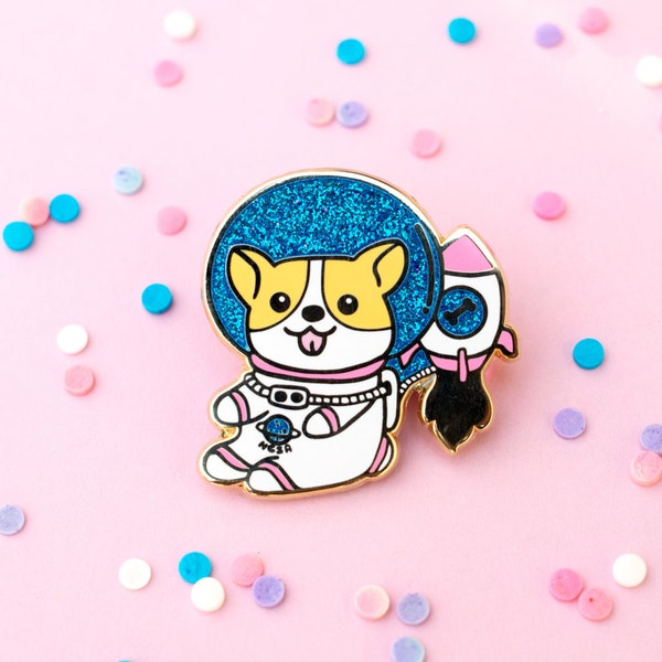 Space Corgi Pin, Enamel Pin, Lapel Pin, Pins, Welsh Corgi, Space Pin, Cute Pins, Dog Pin, Corgi Pins, Corgi, Gift for dog lover, corgi lover