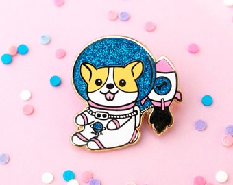 Space Corgi Pin, Enamel Pin, Lapel Pin, Pins, Welsh Corgi, Space Pin, Cute Pins, Dog Pin, Corgi Pins, Corgi, Gift for dog lover, corgi lover