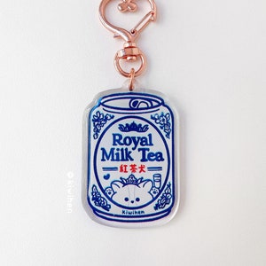 Acrylic Charm Corgi Royal Milk Tea Cute Acrylic Charm Cute Charm Kawaii Charm Japanese keychains Kawaii Keychains Corgi Gifts Cute Keychains