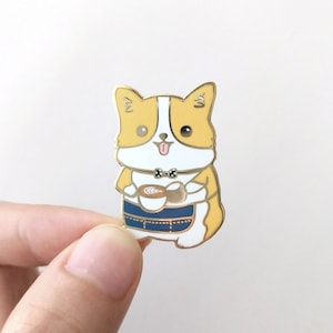 Corgi Barista Pin, Corgi Pin, Barista Pin, Corgi Lover Pins, Enamel Pin, Lapel Pin, Pin, Pins, Welsh Corgi Pin, Dog Pin, Dog Lover Pin