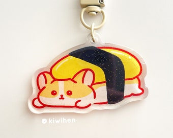 Egg Sushi Corgi Acrylic Charm