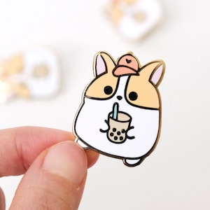 Boba Boi Corgi Pin, Corgi Pin, Boba Pin, Enamel Pins, Corgi Pins, Boba Pins, Cute Pins, Corgi Gifts, Pins, Lapel Pins, Boba Gifts