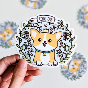 Corgi Club Sticker, Corgi Stickers, Vinyl Stickers, Laptop Stickers, Weatherproof Sticker, Corgi, Cute Sticker, Dog Sticker, Bumper Sticker