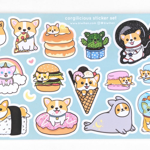Corgi Stickers | Welsh Corgi stickers | Welsh Corgi | Corgi | dog stickers | cute stickers | pet stickers | kiss cut stickers | stickers set