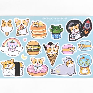 Corgi Sticker Sheet | Welsh Corgi stickers | Welsh Corgi | Corgi | dog stickers | cute stickers | pet stickers | kiss cut stickers