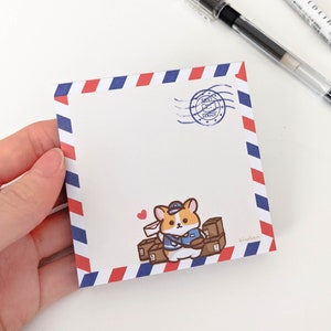 Mail Carrier Memo Pads (Not Sticky notes), Cute Memo Pads, Kawaii Memo Pads, Corgi Memo Pad, Memo Pads, Corgi Gifts, Journaling, Corgi Lover