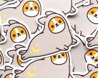Seal Corgi Sticker, Corgi Stickers, Vinyl Sticker, Dog Vinyl Sticker, Dog Stickers, Magical Stickers, Planner Sticker, Laptop Sticker, Corgi