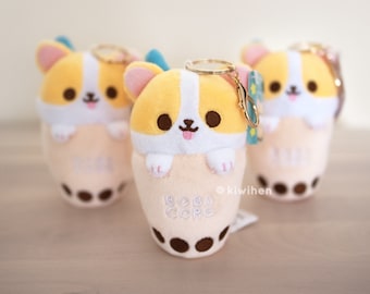 Boba Corg Plush Keychain