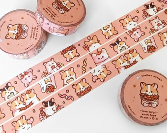 Love Corgi Washi Tape, Corgi Washi Tape, Cute Washi Tape, Washi Tape, Paper Tape, Planner Tape, Tape, Corgi Stickers, Corgi Gifts
