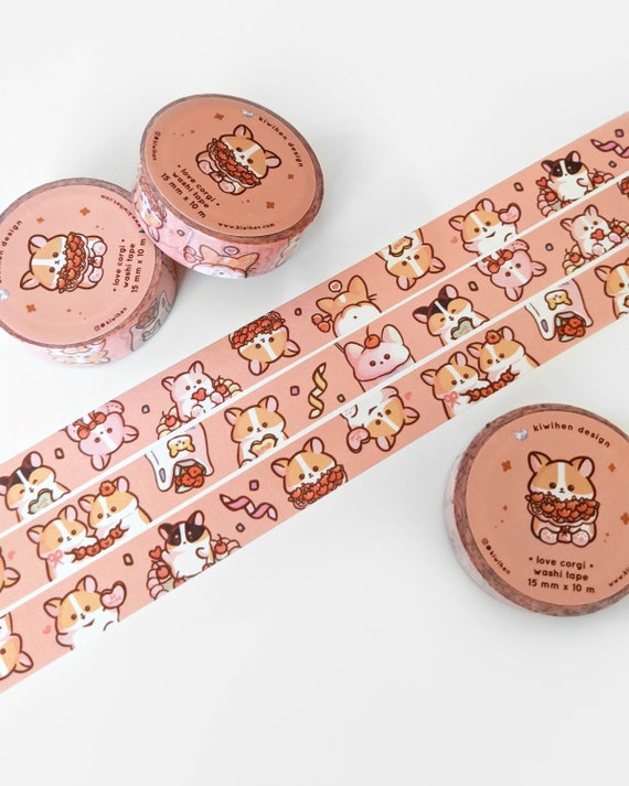 Love Corgi Washi Tape, Corgi Washi Tape, Cute Washi Tape, Washi Tape, Paper Tape, Planner Tape, Tape, Corgi Stickers, Corgi Gifts