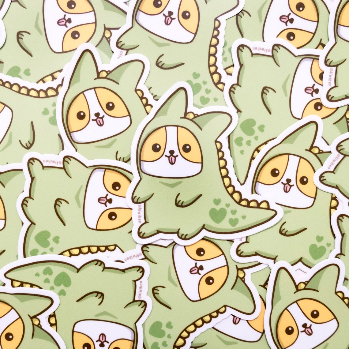 Dinosaur Corgi Sticker Corgi Vinyl Sticker Vinyl Sticker - Etsy