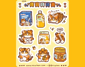 Sticker Sheet Corgi Tiger