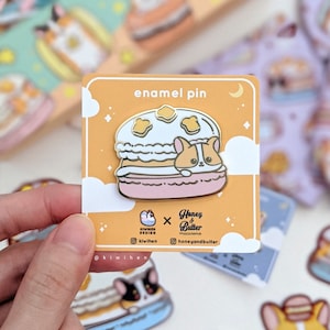 Macaron Corgi Enamel Pin, Corgi Pins, Cute Pins, Enamel Pins, Pins, Macaron Pins, Food Pins, Kawaii Pins, Dog Pins, Corgi Gifts, Corgi lover