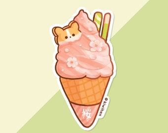 Corgi Ice Cream Vinyl Sticker