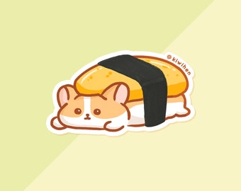 Egg Sushi Corgi Sticker