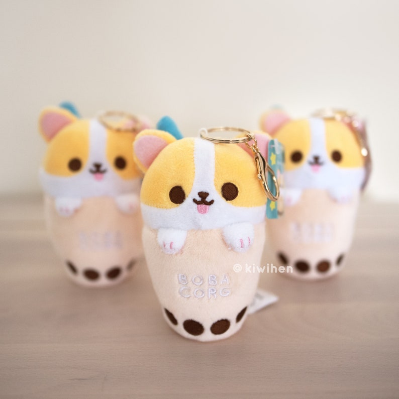 Boba Corg Plush Keychain 