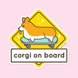 Corgi On Board Bumper Sticker, Vinyl Sticker, Sticker, Bumper Sticker, Corgi Sticker, Corgi Lover, Corgi Gifts, Corgi on Board, Welsh Corgi