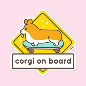Corgi On Board Bumper Sticker Vinyl Sticker Sticker Bumper Sticker Corgi Sticker Corgi Lover Corgi Gifts Corgi on Board Welsh Corgi