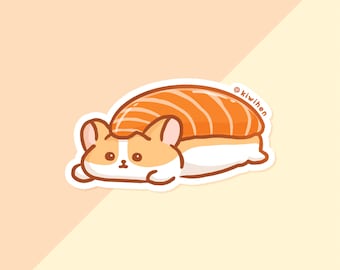 Salmon Sushi Corgi Sticker