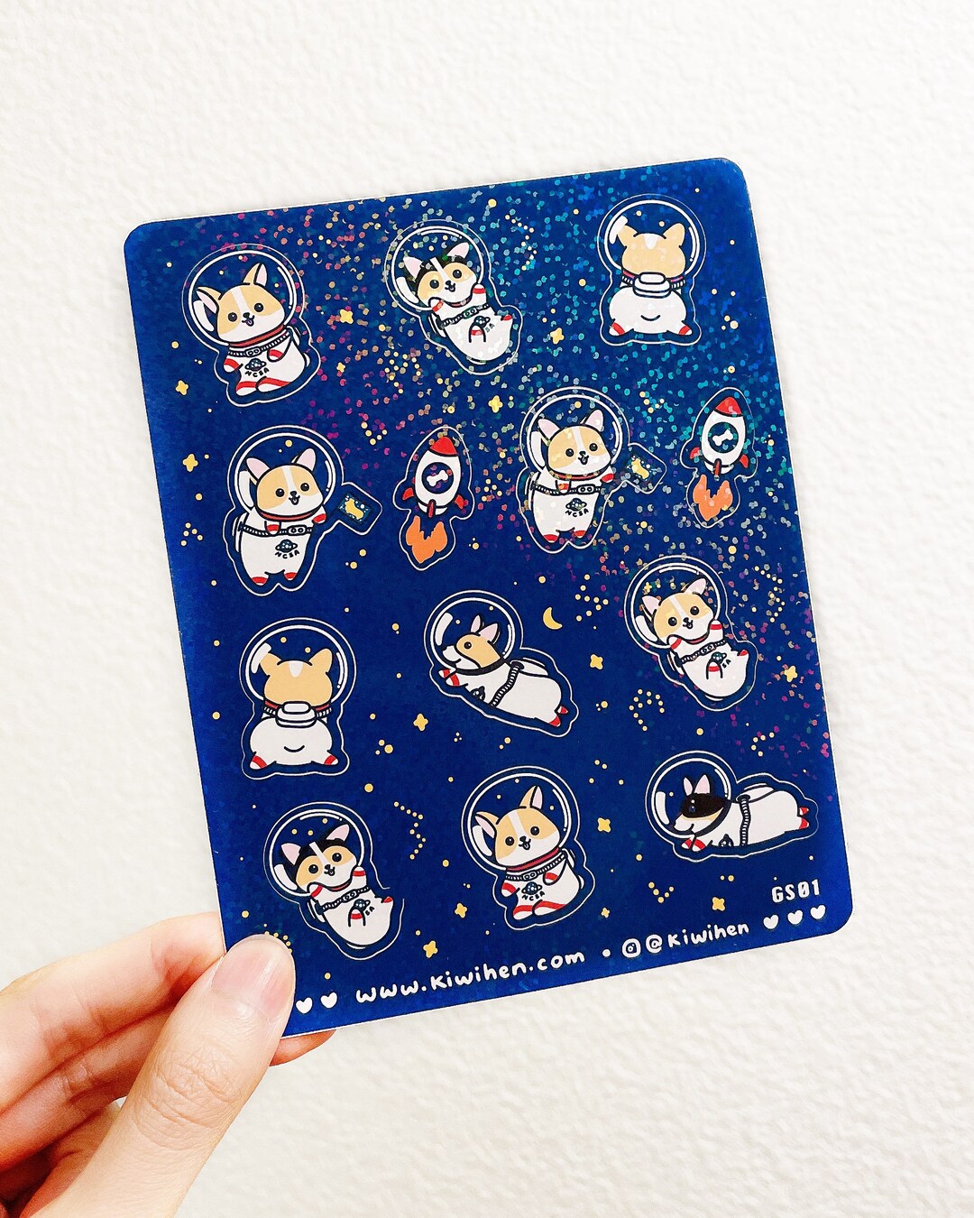 Science Corgi Sticker Space Corgi Sticker Sheet, Corgi Sticker Sheet, Corgi Stickers, Space ...