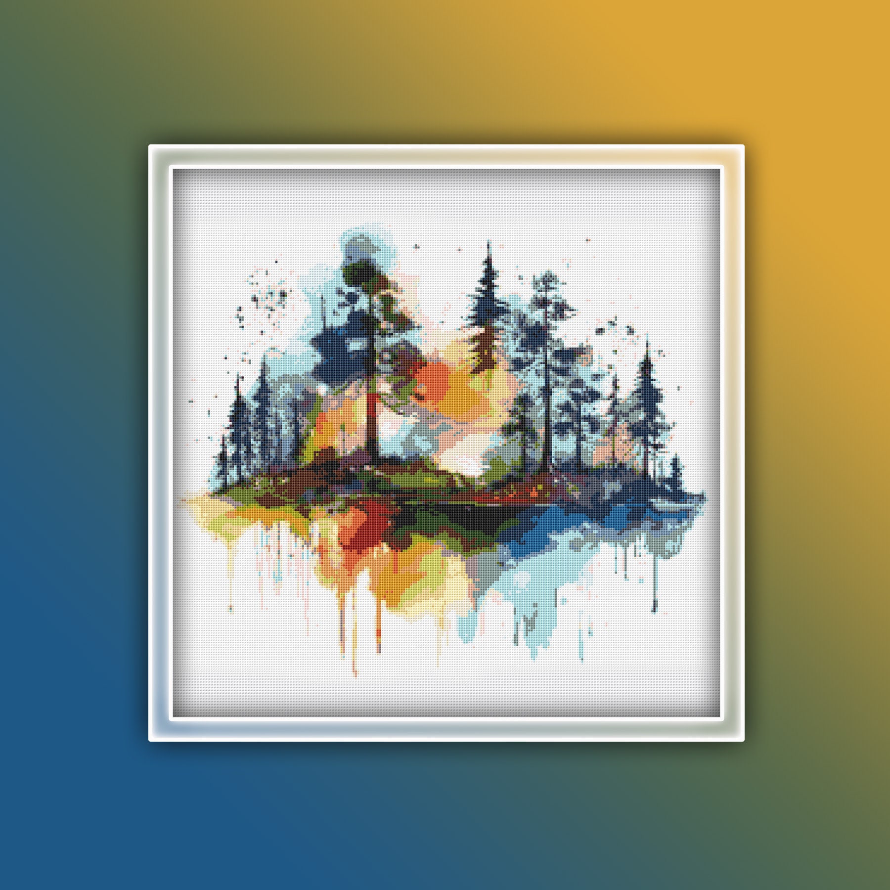 Forest Landscape Cross Stitch Pattern 2 Instant PDF Download - Tree ...