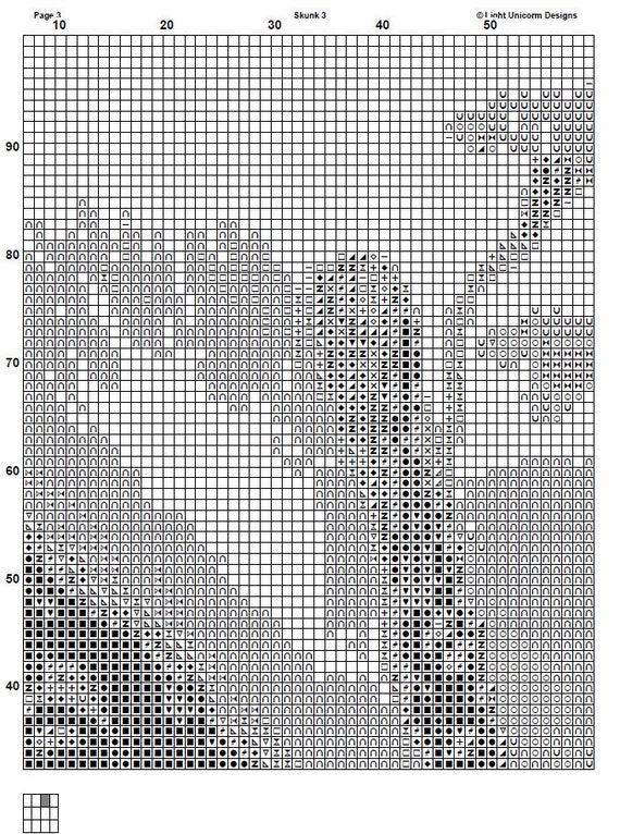 Skunk Cross Stitch Pattern 3 Instant Download Instant PDF