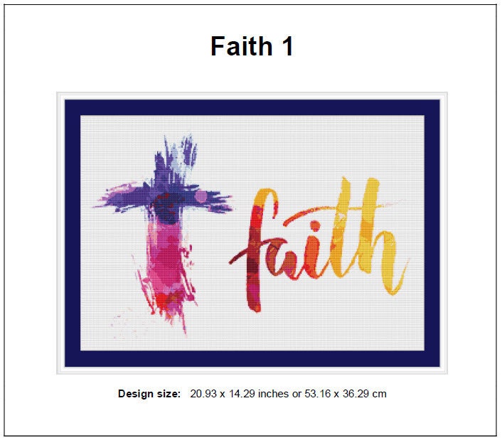 Faith Cross Stitch Pattern 1 Instant PDF Download Etsy