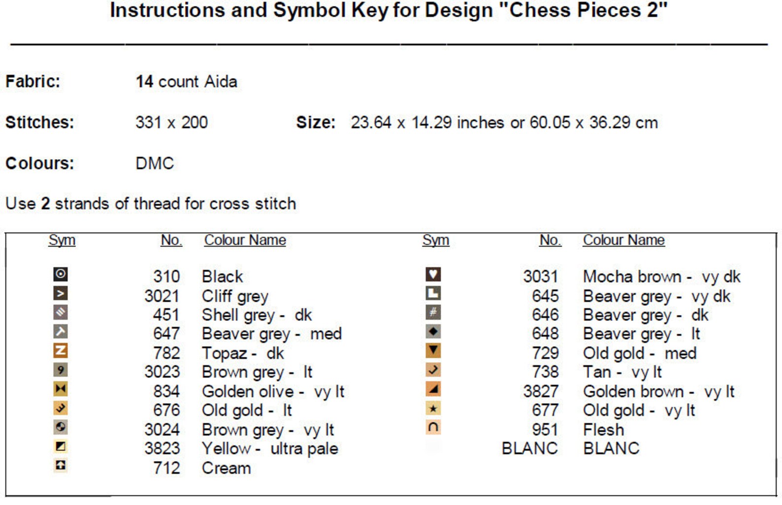Chess Pieces Cross Stitch Pattern Instant PDF Download Chess | Etsy
