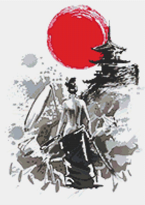 Japanese Lady Cross Stitch Pattern 1 Instant PDF Download Etsy