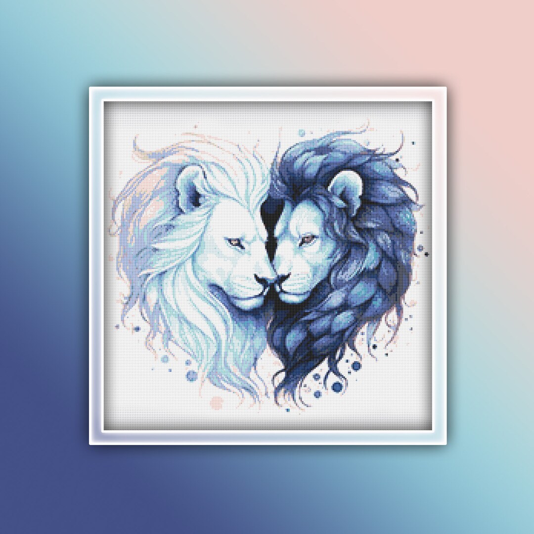Lion Heart Cross Stitch Pattern 2 Instant PDF Download - African