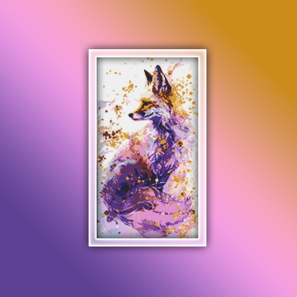 Fox Cross Stitch Pattern 21 Instant PDF Download - Fox Watercolor Cross Stitch Pattern - Woodland Animals Cross Stitch Pattern