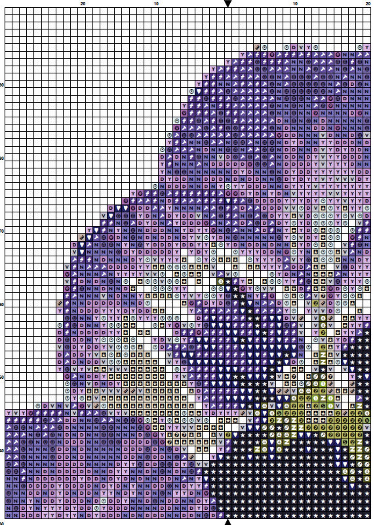 Pansy Flowers Cross Stitch Pattern 1 Instant PDF Download Etsy
