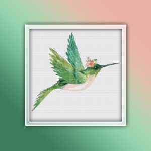 Hummingbird Cross Stitch Pattern 14 Instant PDF Download - Hummingbirds Watercolor Cross Stitch Pattern - Bird Cross Stitch Pattern